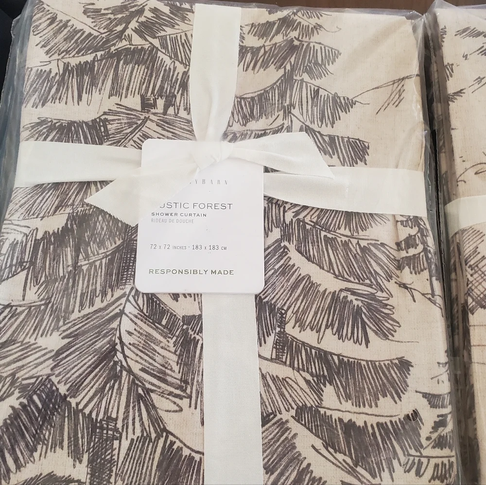 NWT Pottery Barn Rustic Forest 100% Cotton Shower Curtain 72×72" - Picture 12 of 12